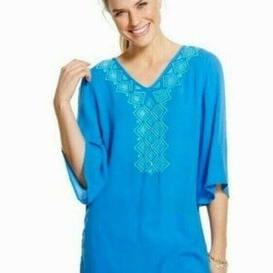 Lilly Pulitzer Blue Embroidered Tunic size Large
